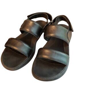 Cole Haan Ella Grand Designer Black Leather Slingback Comfort Sandals Sz 6.5